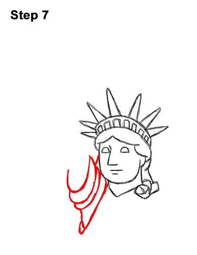 How to Draw Cartoon Statue of Liberty 7