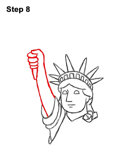 How to Draw Cartoon Statue of Liberty 8