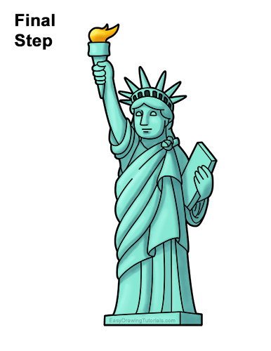 How to Draw Cartoon Statue of Liberty Clipart