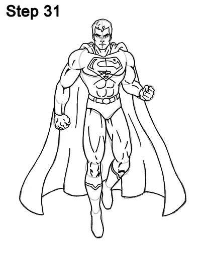 Draw Superman Full Body 31