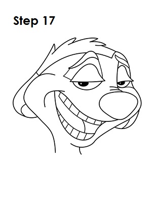 How to Draw Timon Step 17