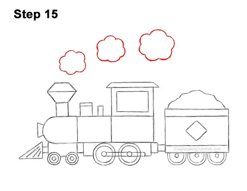 How to Draw Cartoon Choo Choo Train Locomotive 15