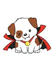How to Draw Cute Puppy Dog in Halloween Vampire Costume Cape