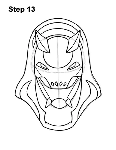 How to Draw Fortnite Vendetta Skin Mask Max 13
