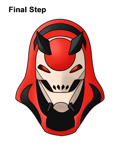 How to Draw Fortnite Vendetta Skin Mask Max Red