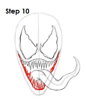 How to Draw Venom Step 10