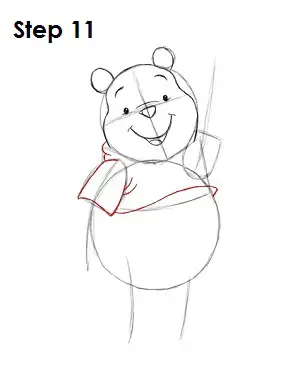 Draw Winnie the Pooh Step 11