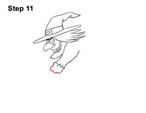 How to Draw Cartoon Witch Flying Broom Halloween 11