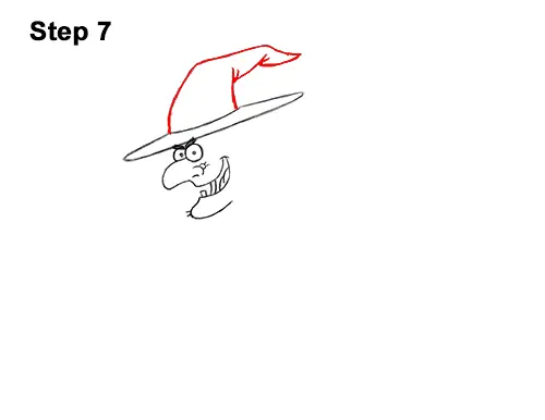 How to Draw Cartoon Witch Flying Broom Halloween 7