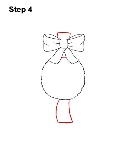 How to Draw a Christmas Wreath Bow 4