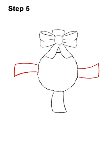 How to Draw a Christmas Wreath Bow 5