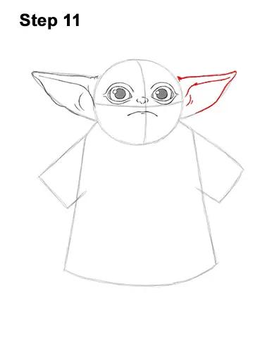 How to Draw The Child Baby Yoda Mandalorian Star Wars 11