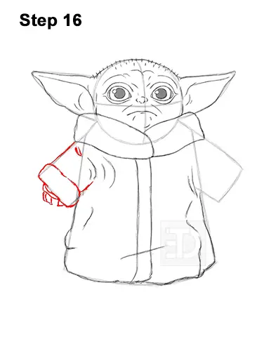 How to Draw The Child Baby Yoda Mandalorian Star Wars 16