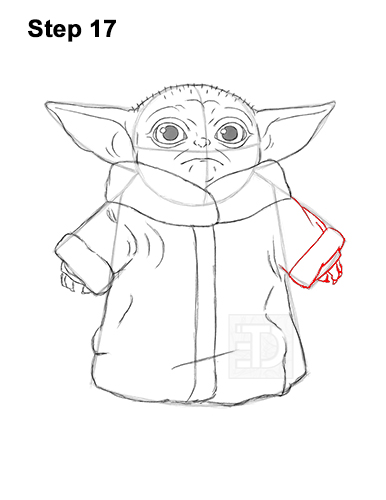How to Draw The Child Baby Yoda Mandalorian Star Wars 17