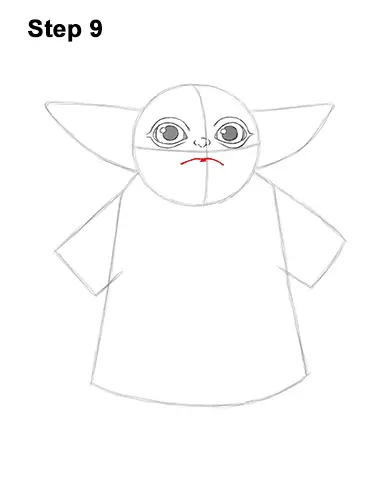How to Draw The Child Baby Yoda Mandalorian Star Wars 9