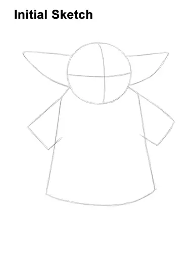 How to Draw The Child Baby Yoda Mandalorian Star Wars Guides Lines