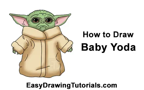 how to draw yoda face easy