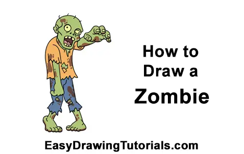 How to Draw a Cartoon Zombie VIDEO & Step-by-Step Pictures