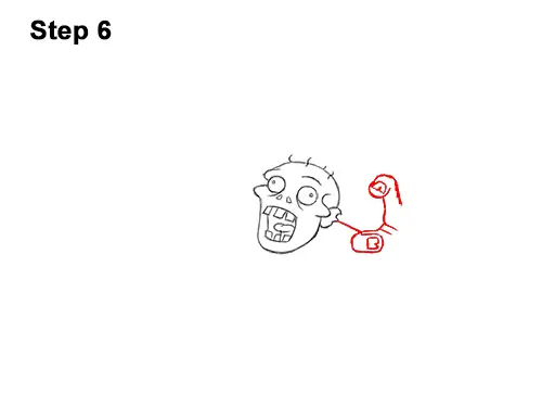 How to Draw Cartoon Zombie Coming out of the Ground 6