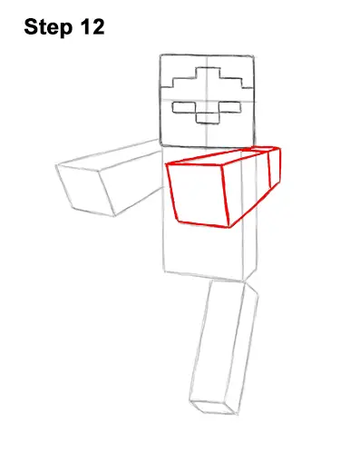 How to Draw Zombie Mob Minecraft Full Body 12